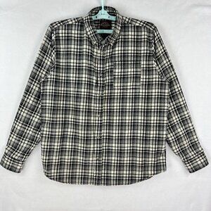 Mountain Ridge Explore Life Men's Long Sleeve Black White Plaid Shirt XL Buttons